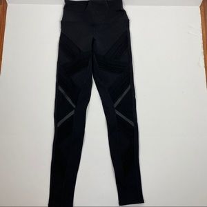 Alo Go Glossy Leggings Mesh Panels High Waist